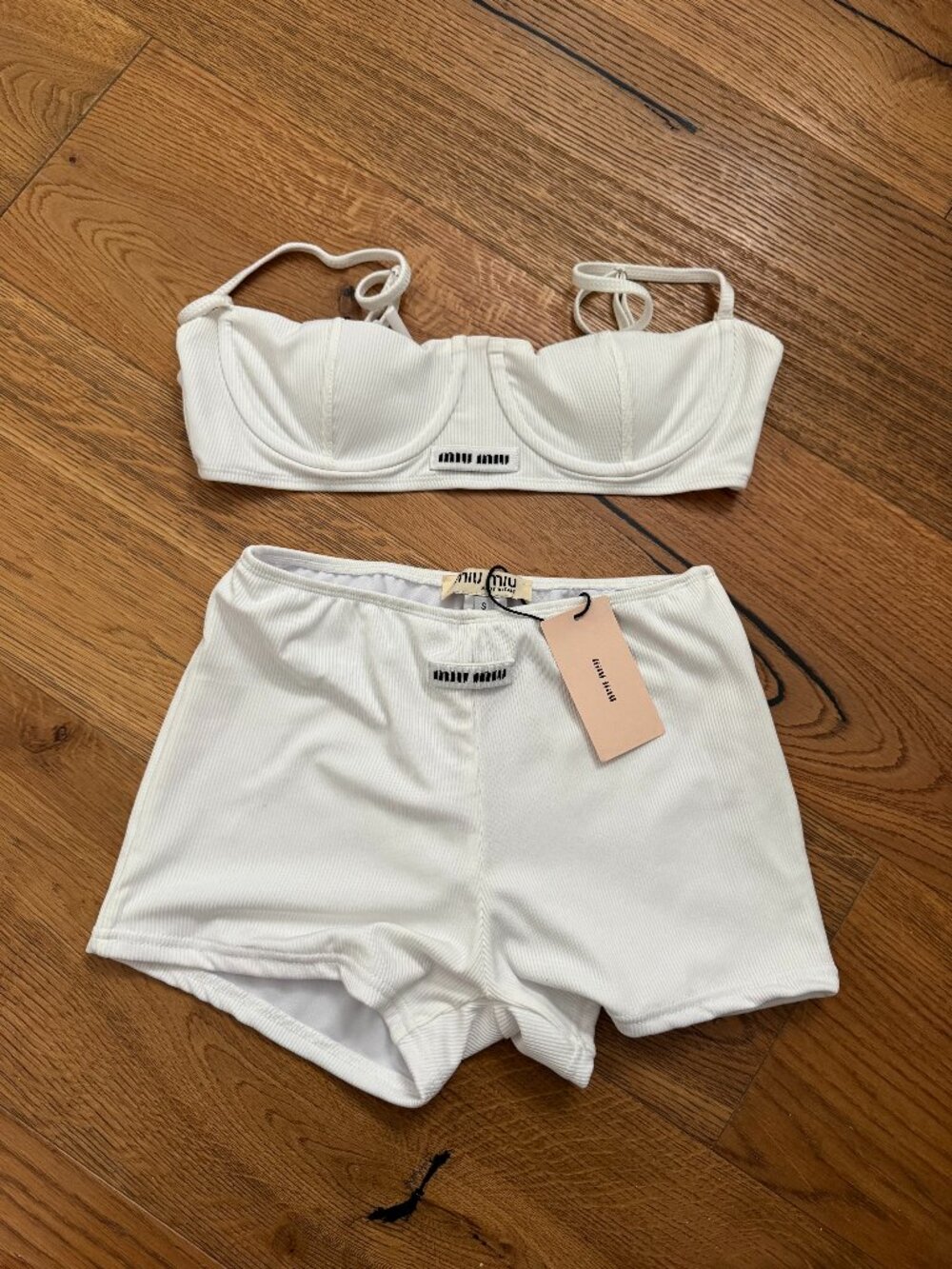 NWT Bralette & Boxer Short Ribbed Set